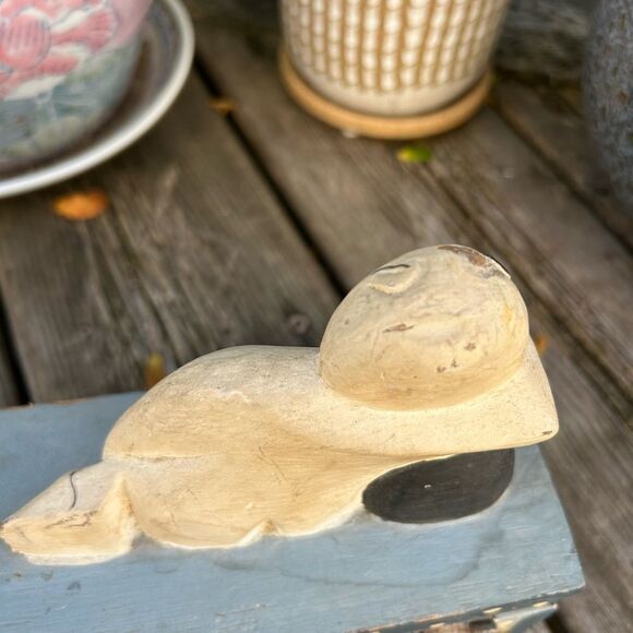 Indonesian Folk Art Sleeping Bhudha Box Carved Wood Hand Painted Stars Moon - Picture 2 of 14